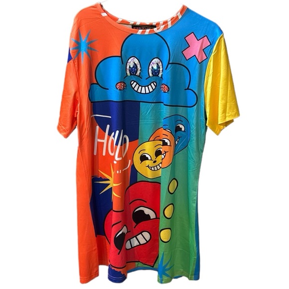 Denim Love Graphic Smiley Face Dress - Picture 5 of 16